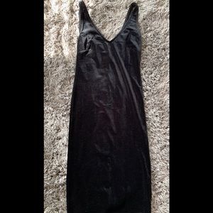 Forever 21 black mini faux velvet bodycon dress